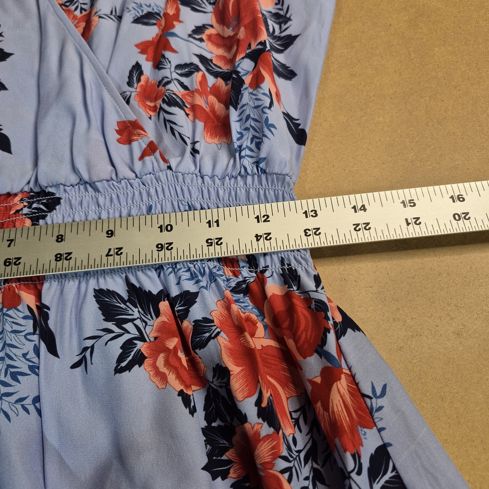 Parker Light Blue and Red Floral Silk Maxi Dress - Picture 7 of 11